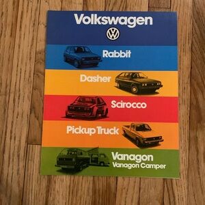 1980 Volkswagen Full Line Brochure Rabbit Dasher Scirocco Pickup Vanagon VW